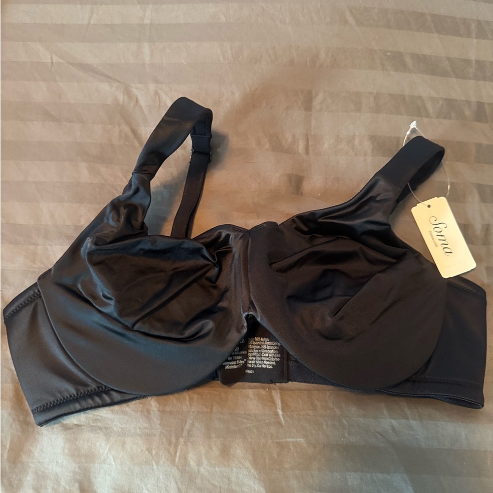 Soma Elegant Black Satin Bra